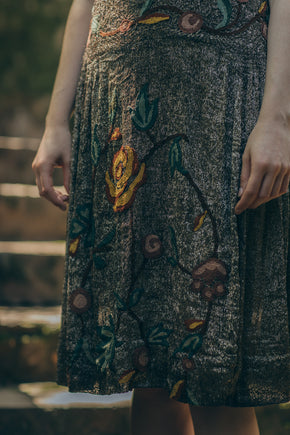 1928 lamè embroidered drop waist evening dress