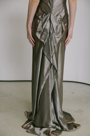 1940s satin tulle gown