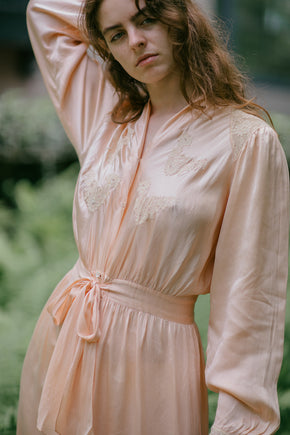 1930s French silk lace nightgown made in Paris