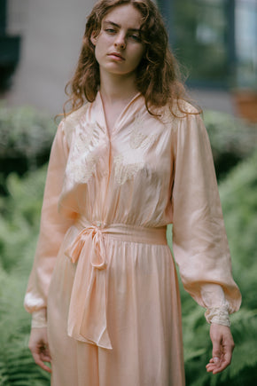 1930s French silk lace nightgown made in Paris
