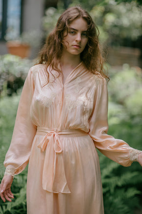 1930s French silk lace nightgown made in Paris
