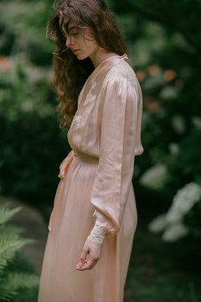 1930s French silk lace nightgown made in Paris