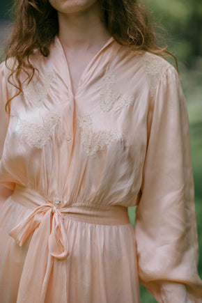 1930s French silk lace nightgown made in Paris
