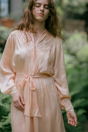 1930s French silk lace nightgown made in Paris