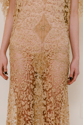 Early 1900s cutwork lace + net gown