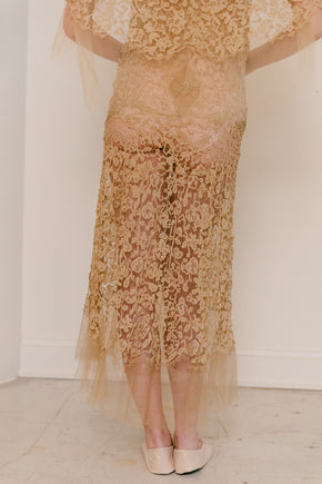 Early 1900s cutwork lace + net gown