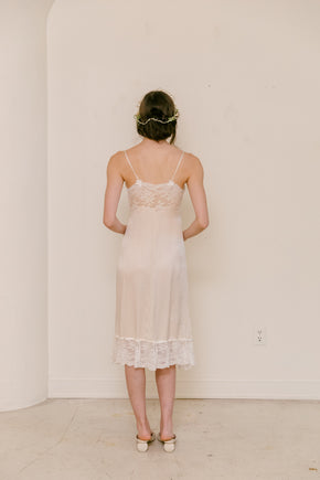 1930s French trousseau bow slip silk lace