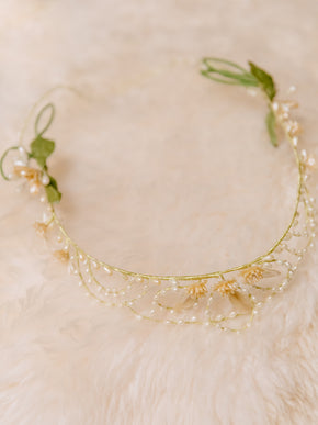 1920s wax seed pearl flower crown