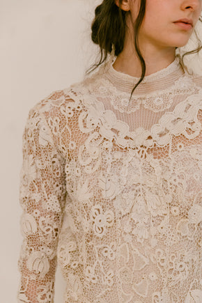 1910s Irish crochet blouse