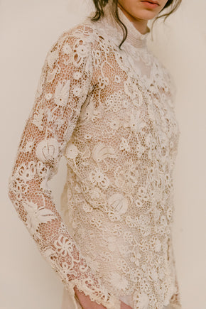 1910s Irish crochet blouse