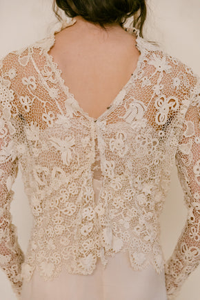 1910s Irish crochet blouse