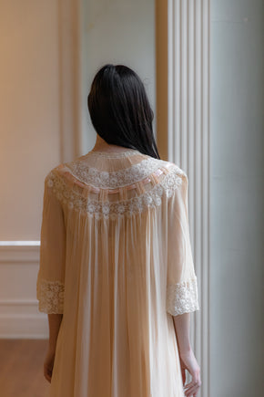 1940s crepe chiffon peignoir set
