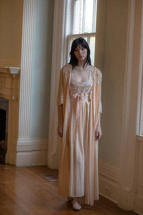 1940s crepe chiffon peignoir set