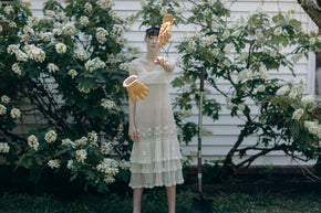 Antique 1920s embroidered french net dress
