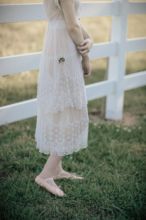 Antique 1900s tiered french lace dress