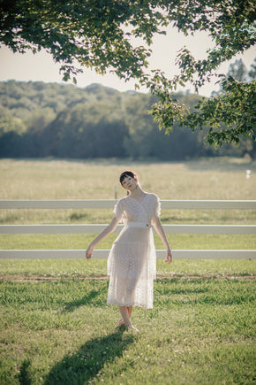 Antique 1900s tiered french lace dress