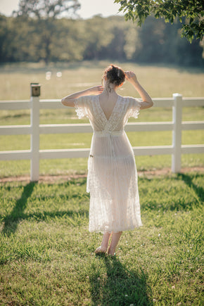 Antique 1900s tiered french lace dress