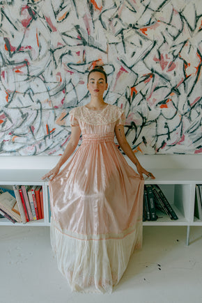 Edwardian silk & lace gown