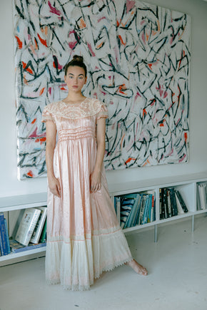 Edwardian silk & lace gown