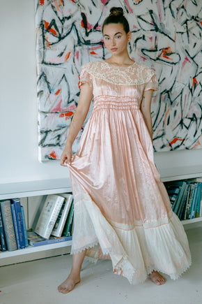 Edwardian silk & lace gown