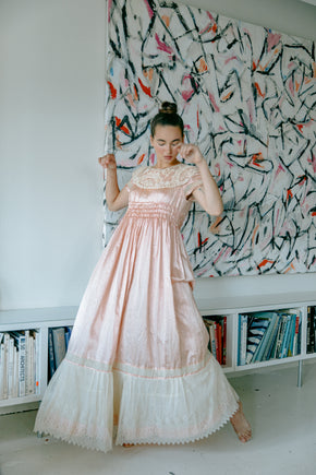 Edwardian silk & lace gown