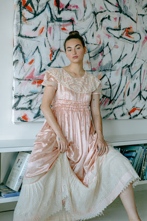 Edwardian silk & lace gown
