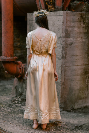 Edwardian silk lace wedding gown