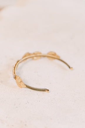 1940s Miriam Haskell guilt gold leaf headpiece