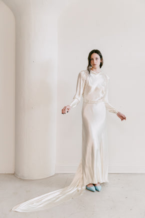 1930s liquid silk satin gown
