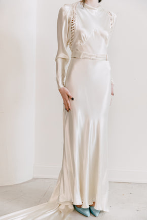 1930s liquid silk satin gown