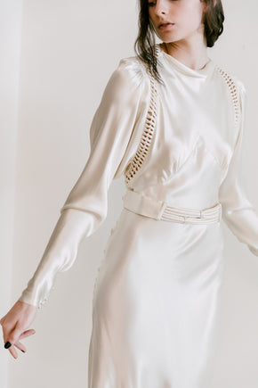 1930s liquid silk satin gown