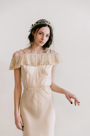 1920s wax seed pearl flower crown