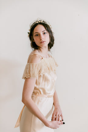 1920s wax seed pearl flower crown