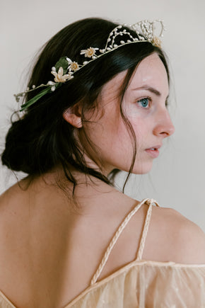 1920s wax seed pearl flower crown