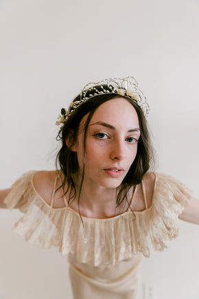 1920s wax seed pearl flower crown