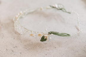 1920s wax seed pearl flower crown