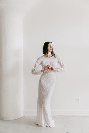 1930s ivory lace gown