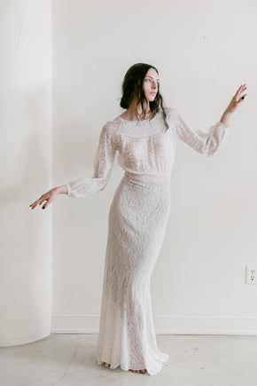1930s ivory lace gown