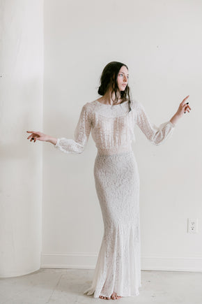 1930s ivory lace gown