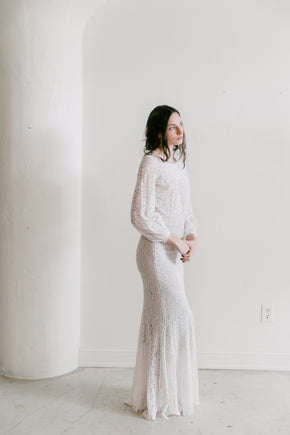1930s ivory lace gown