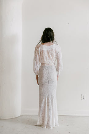 1930s ivory lace gown