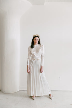 1940s silk satin with flowers