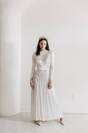 1940s silk satin with flowers