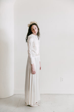 1940s silk satin with flowers
