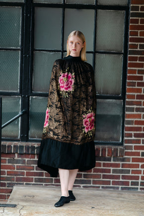 1920s silk lamè floral opera cape