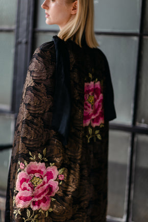 1920s silk lamè floral opera cape