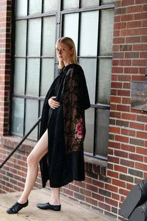 1920s silk lamè floral opera cape