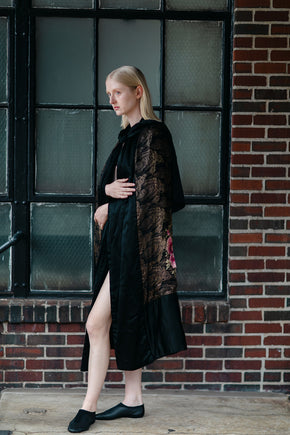 1920s silk lamè floral opera cape