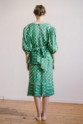 Vintage printed silk dress