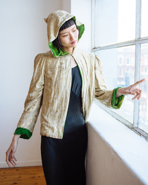 1930s lamè silk velvet jacket